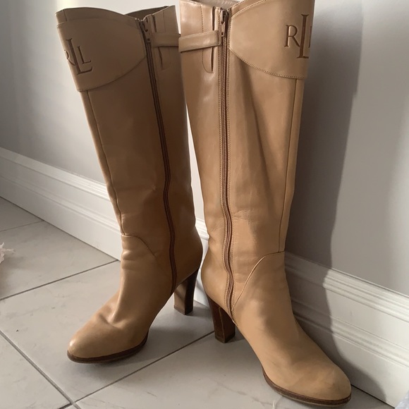 Classic Ralph Lauren Camel Leather Boots - Picture 5 of 7